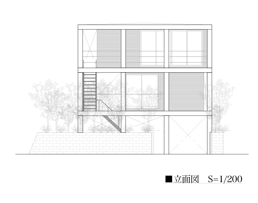 立面図 建築家ポータルサイト Klasic クラシック 理想の注文住宅を建てよう 建築事例一覧 建築家検索ならおまかせください